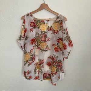 live 4 truth sheer floral cold shoulder blouse boho